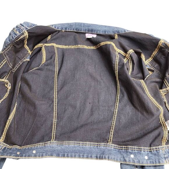 Laura Scott Lightweight Medium Blue Denim Stretchy Jean Jacket - Picture 4 of 12